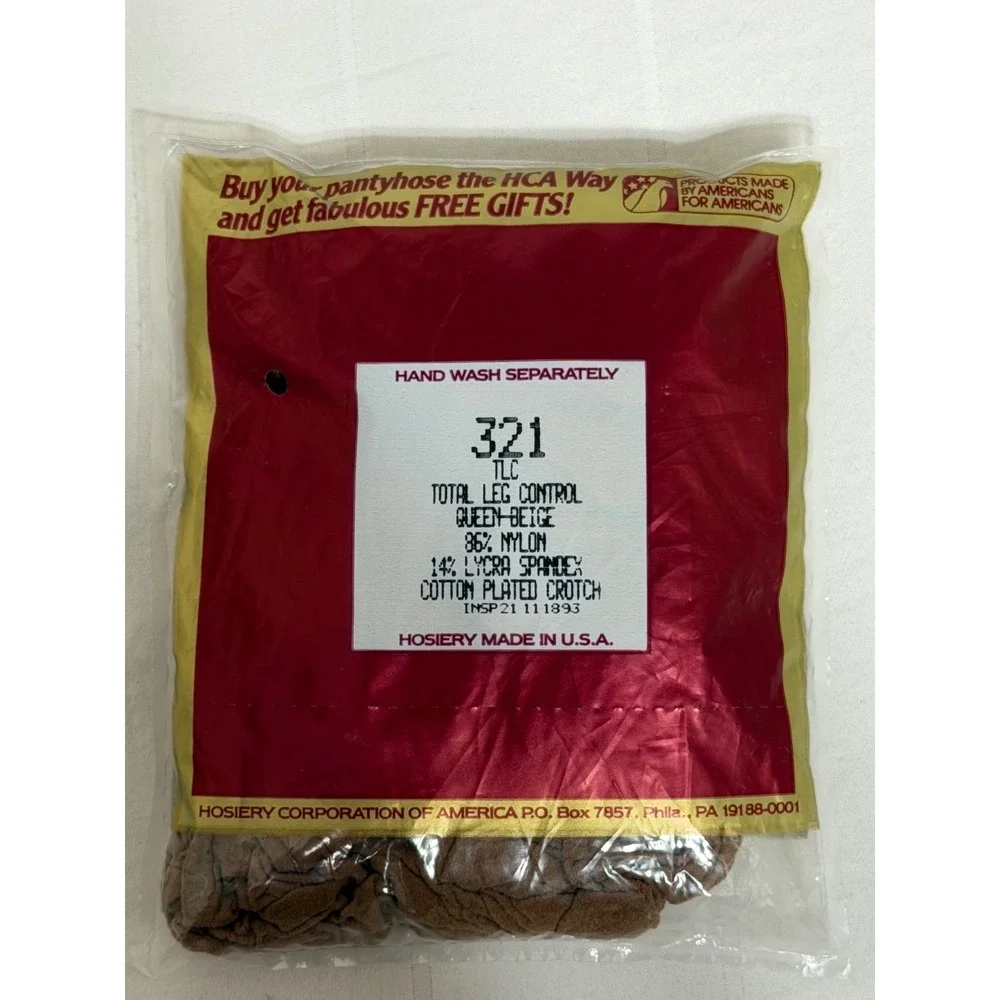 Vintage Silkies TLC Support Pantyhose Queen Beige Total Leg Control Made in USA